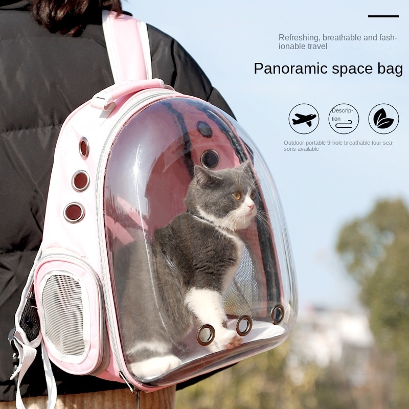 Pet-Cat-Dog-Outgoing-Transport-Bag-Space-Bag-Breathable-Portable-Space-Module-Panoramic-Transparent-Shoulder-Adjustable