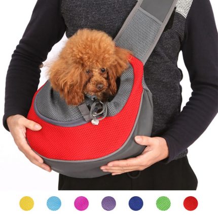 Pet Puppy Carrier S/L Mesh Oxford Single Dog Shoulder Bag Comfort Pouch Mesh Shoulder Bag Outdoor Travel Dog Shoulder Bag